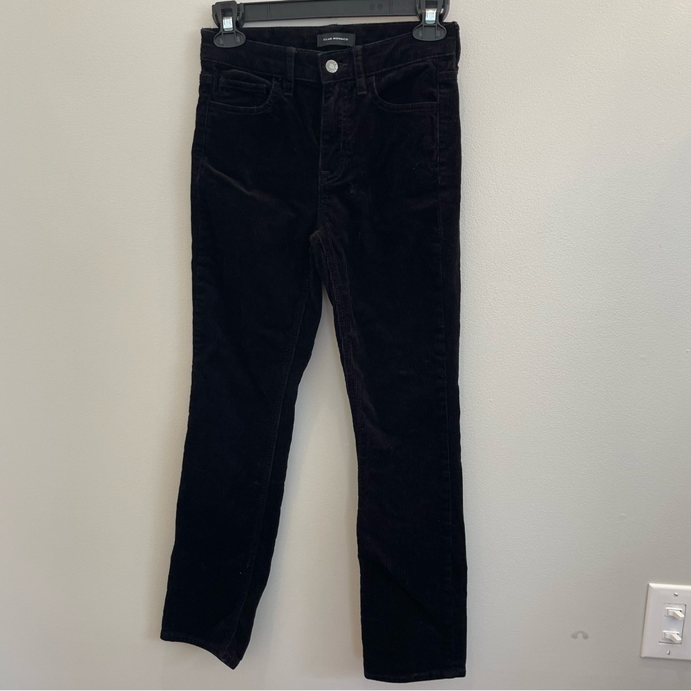 Club Monaco Black Corduroy Pants Womens 00 Luxury Minimalist Neutral